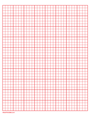 4 Squares Per Inch Red Graph Paper  - Letter