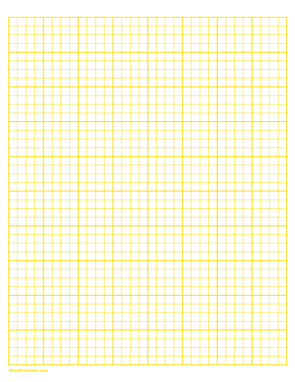 4 Squares Per Inch Yellow Graph Paper : Letter-sized paper (8.5 x 11)