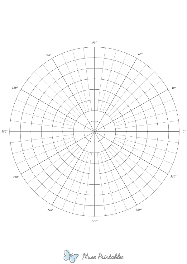 48 Spoke Degrees Polar Graph Paper : A4-sized paper (8.27 x 11.69)