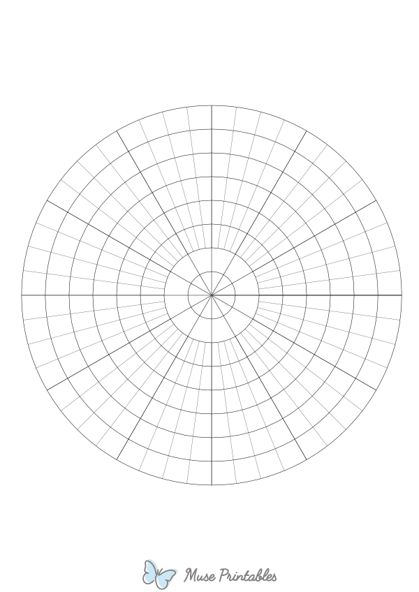 48 Spoke Polar Graph Paper : A4-sized paper (8.27 x 11.69)