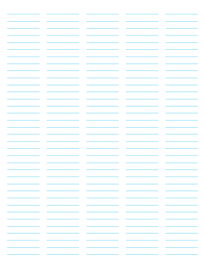 5-Column Blue Lined Paper (College Ruled) - Letter