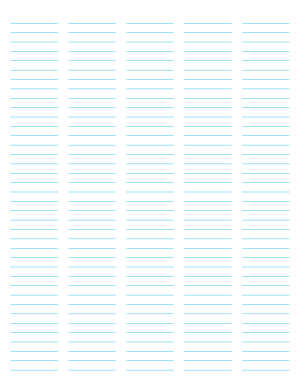 5-Column Blue Lined Paper (Narrow Ruled) - Letter