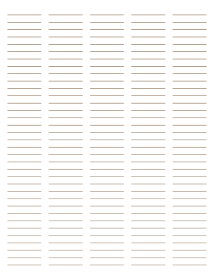 5-Column Brown Lined Paper (College Ruled) - Letter