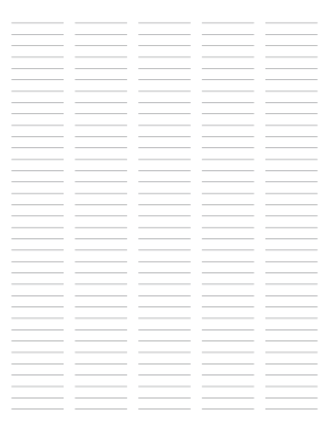 5-Column Gray Lined Paper (College Ruled) - Letter