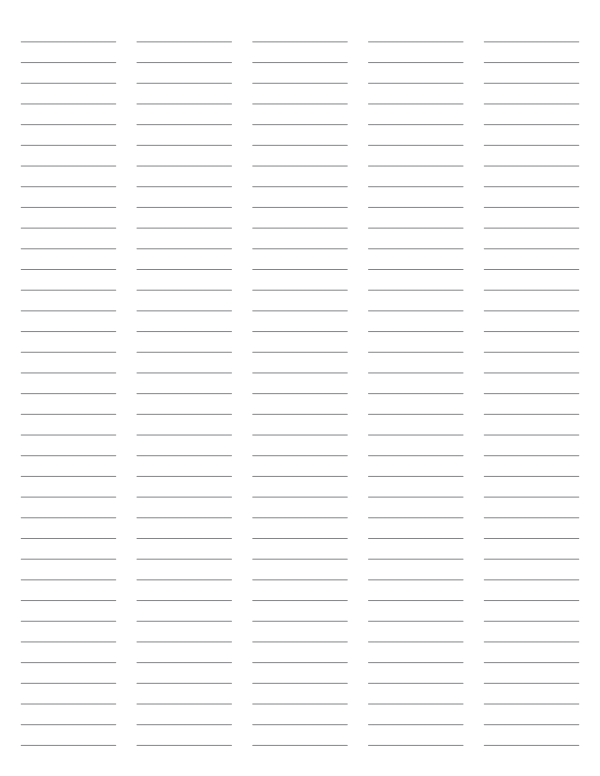 5-Column Gray Lined Paper (College Ruled): Letter-sized paper (8.5 x 11)