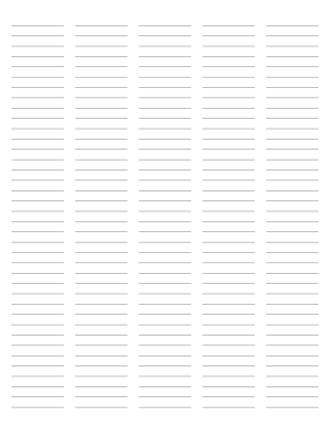 5-Column Gray Lined Paper (Narrow Ruled) - Letter