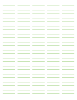 5-Column Green Lined Paper (College Ruled) - Letter