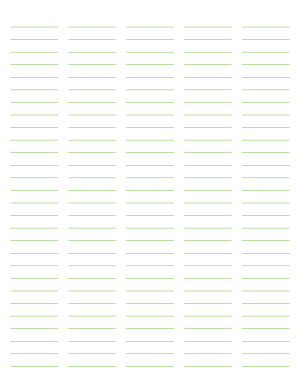 5-Column Green Lined Paper (Wide Ruled) - Letter