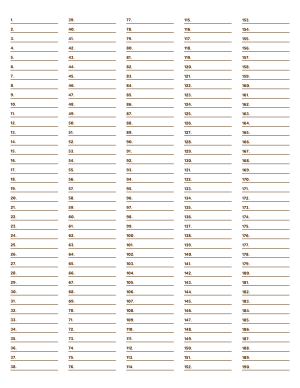 5-Column Numbered Brown Lined Paper (Narrow Ruled) - Letter