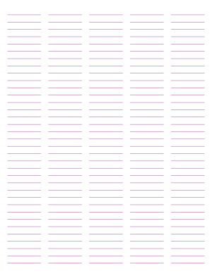 5-Column Purple Lined Paper (College Ruled) - Letter