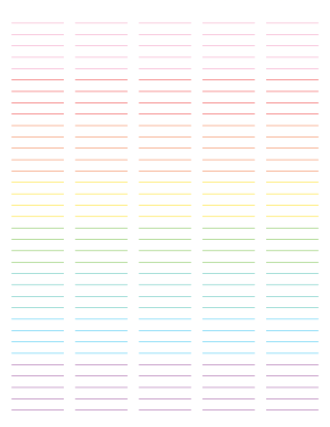 5-Column Rainbow Lined Paper (College Ruled) - Letter