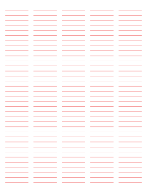 5-Column Red Lined Paper (College Ruled) - Letter