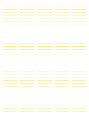 5-Column Yellow Lined Paper (College Ruled) - Letter