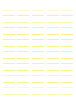 5-Column Yellow Lined Paper (Narrow Ruled) - Letter