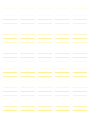 5-Column Yellow Lined Paper (Wide Ruled) - Letter