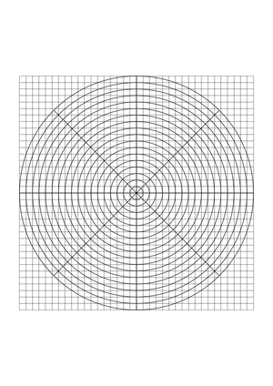 5 mm Black Circular Graph Paper  - A4