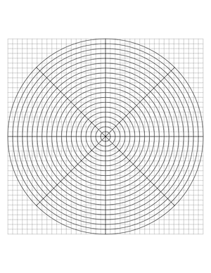 5 mm Black Circular Graph Paper  - Letter