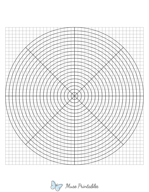5 mm Black Circular Graph Paper : Letter-sized paper (8.5 x 11)