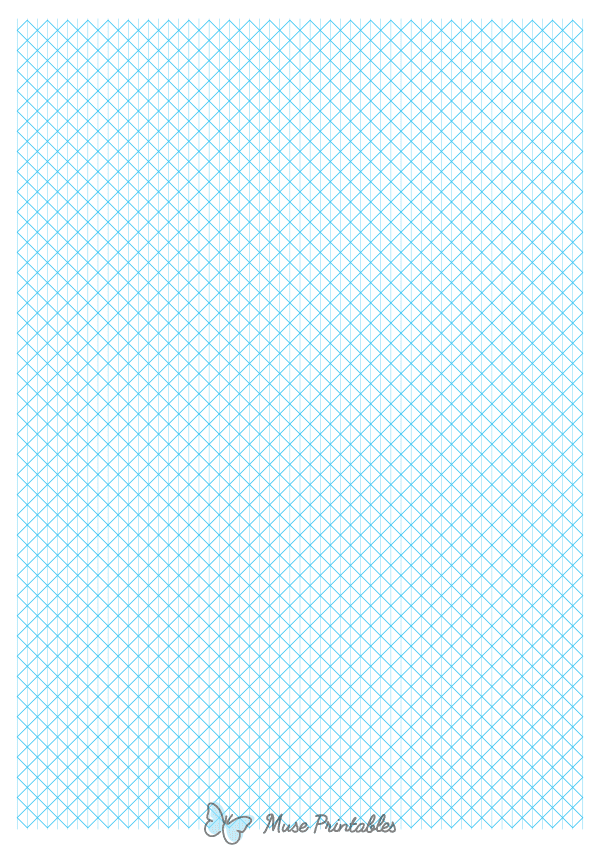 5 mm Blue Axonometric Graph Paper : A4-sized paper (8.27 x 11.69)