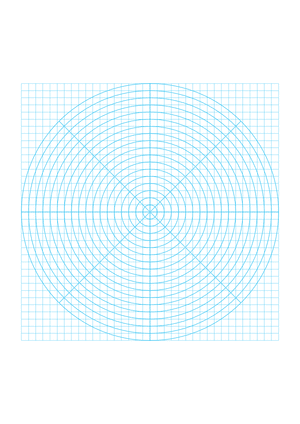 5 mm Blue Circular Graph Paper  - A4