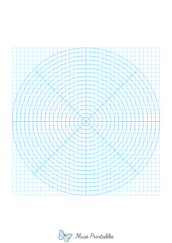 5 mm Blue Circular Graph Paper : A4-sized paper (8.27 x 11.69)