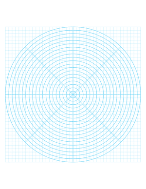 5 mm Blue Circular Graph Paper  - Letter