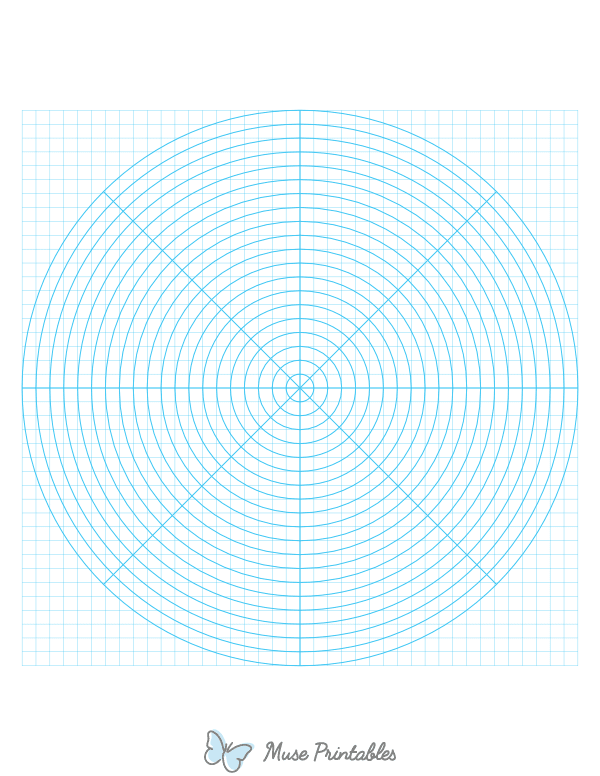 5 mm Blue Circular Graph Paper : Letter-sized paper (8.5 x 11)