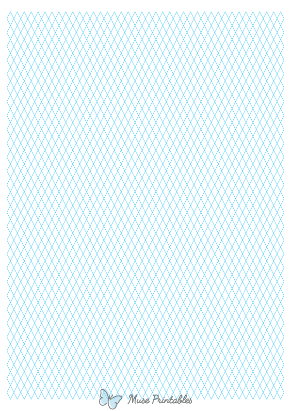 5 mm Blue Diamond Graph Paper : A4-sized paper (8.27 x 11.69)