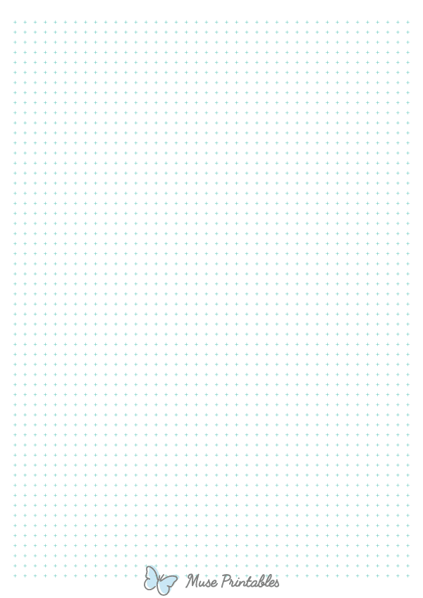 5 mm Blue Green Cross Grid Paper : A4-sized paper (8.27 x 11.69)