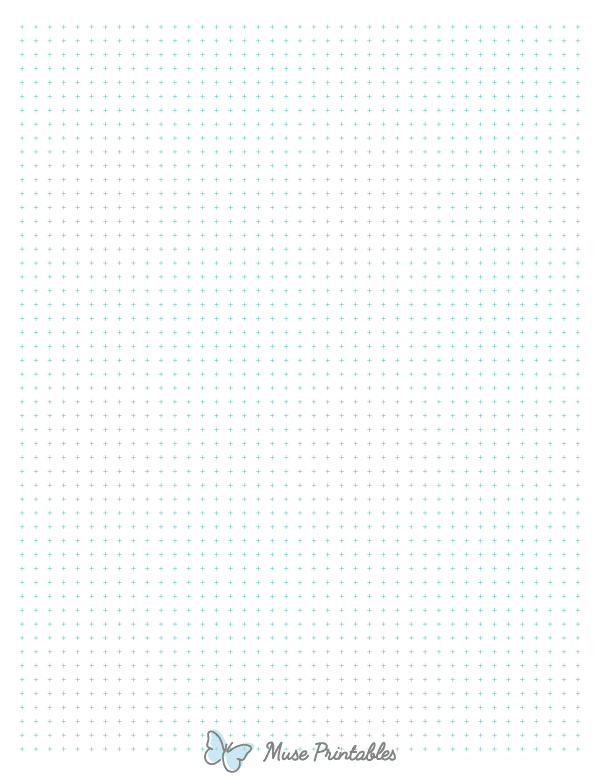 5 mm Blue Green Cross Grid Paper : Letter-sized paper (8.5 x 11)