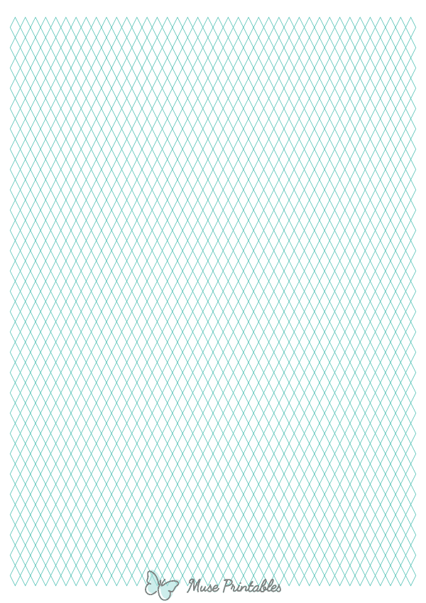 5 mm Blue Green Diamond Graph Paper : A4-sized paper (8.27 x 11.69)