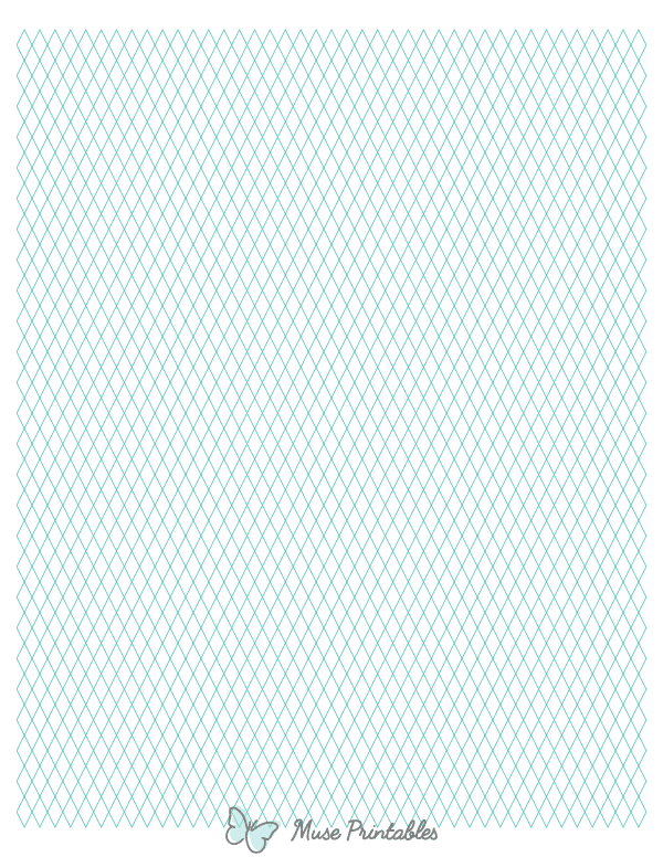 5 mm Blue Green Diamond Graph Paper : Letter-sized paper (8.5 x 11)