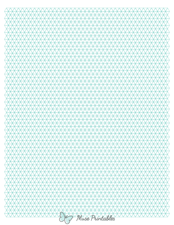 5 mm Blue Green Triangle Graph Paper : Letter-sized paper (8.5 x 11)