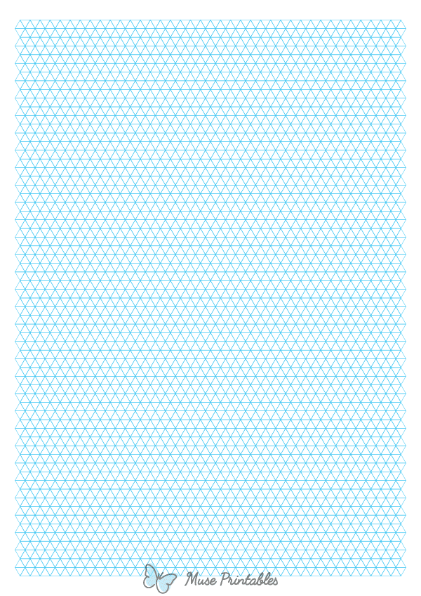 5 mm Blue Triangle Graph Paper : A4-sized paper (8.27 x 11.69)