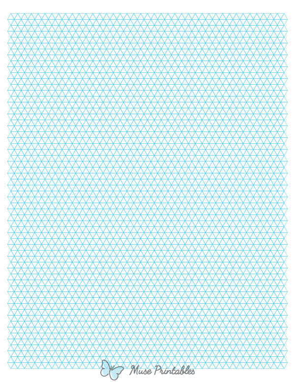 5 mm Blue Triangle Graph Paper : Letter-sized paper (8.5 x 11)