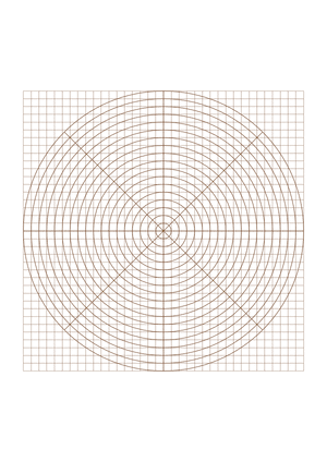 5 mm Brown Circular Graph Paper  - A4
