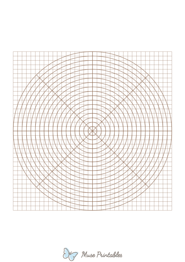 5 mm Brown Circular Graph Paper : A4-sized paper (8.27 x 11.69)