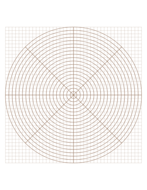 5 mm Brown Circular Graph Paper  - Letter