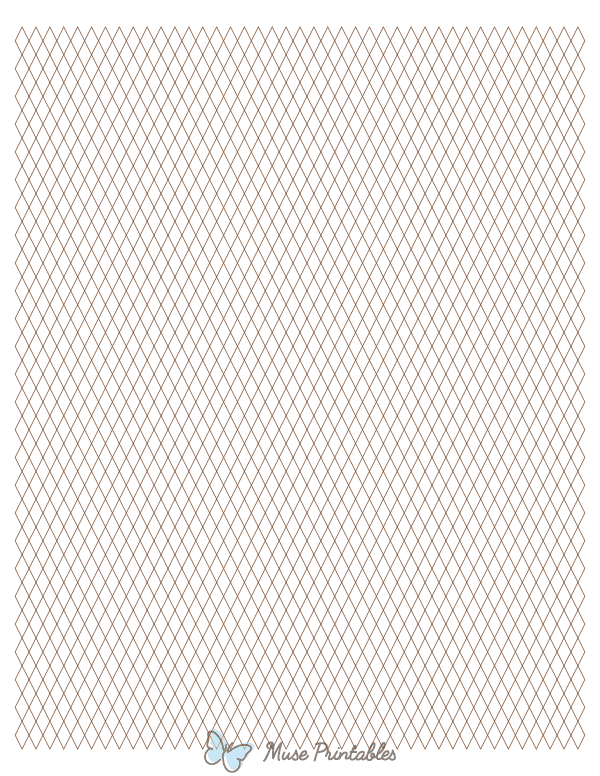 5 mm Brown Diamond Graph Paper : Letter-sized paper (8.5 x 11)