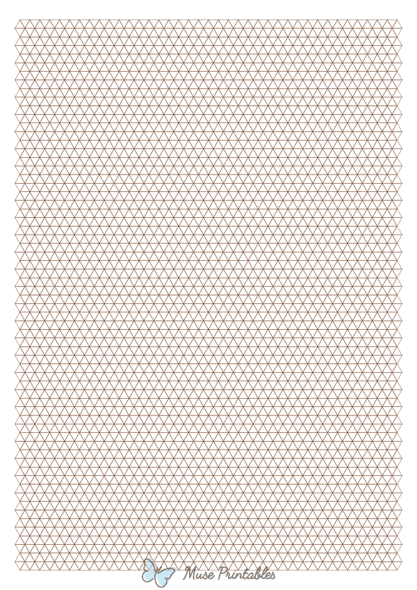 5 mm Brown Triangle Graph Paper : A4-sized paper (8.27 x 11.69)