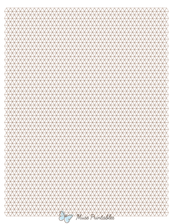 5 mm Brown Triangle Graph Paper : Letter-sized paper (8.5 x 11)