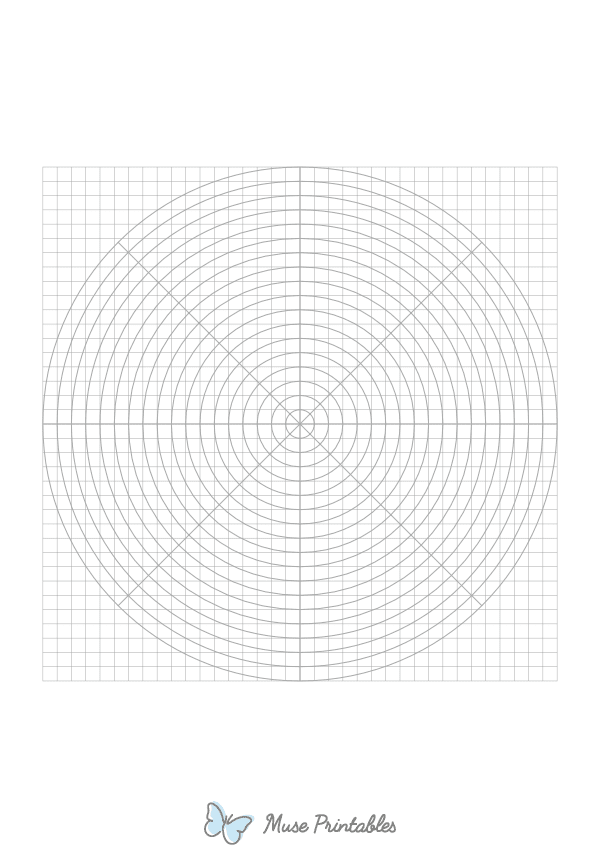 5 mm Gray Circular Graph Paper : A4-sized paper (8.27 x 11.69)