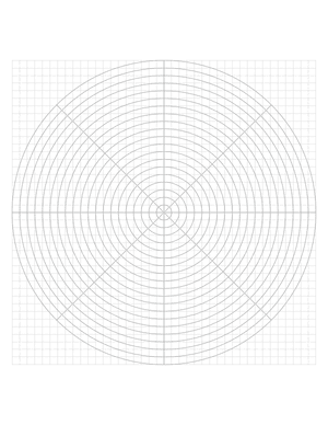 5 mm Gray Circular Graph Paper  - Letter