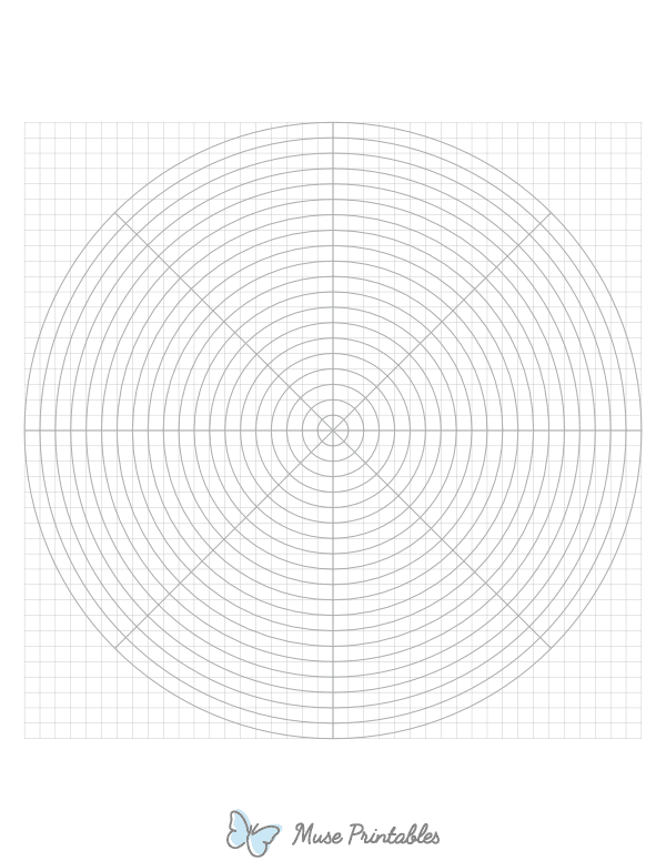 5 mm Gray Circular Graph Paper : Letter-sized paper (8.5 x 11)