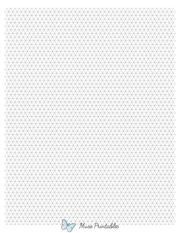 5 mm Gray Triangle Graph Paper : Letter-sized paper (8.5 x 11)