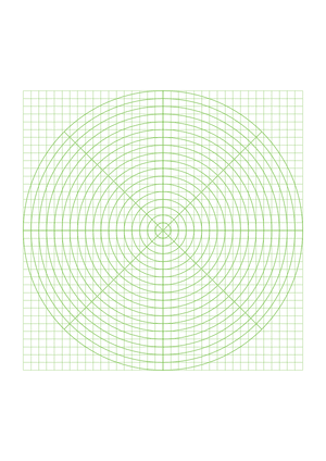 5 mm Green Circular Graph Paper  - A4