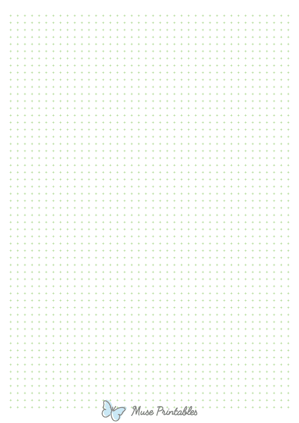 5 mm Green Cross Grid Paper : A4-sized paper (8.27 x 11.69)