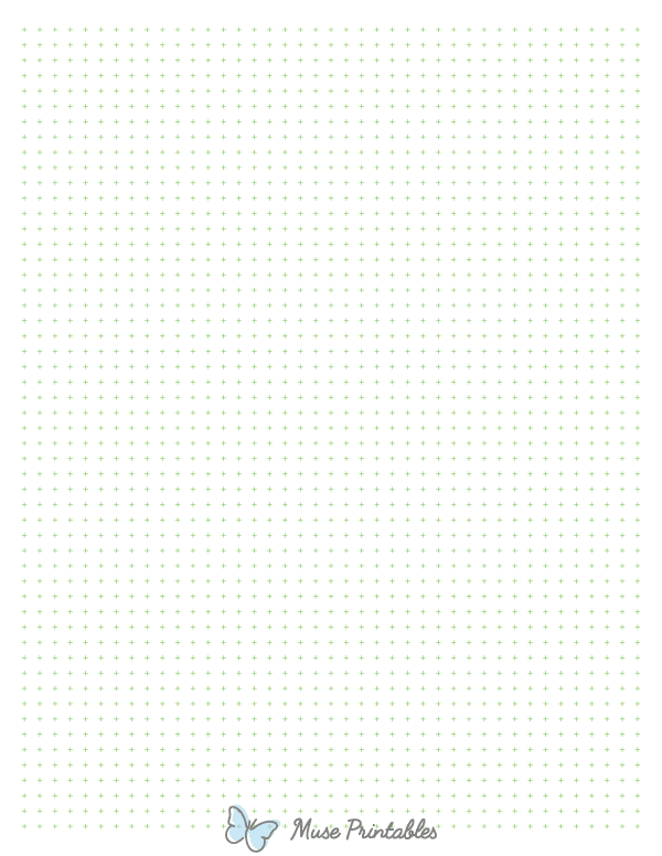 5 mm Green Cross Grid Paper : Letter-sized paper (8.5 x 11)