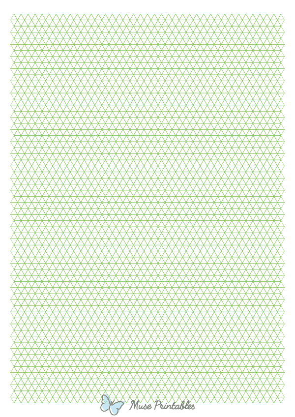 5 mm Green Triangle Graph Paper : A4-sized paper (8.27 x 11.69)
