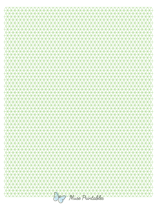 5 mm Green Triangle Graph Paper : Letter-sized paper (8.5 x 11)